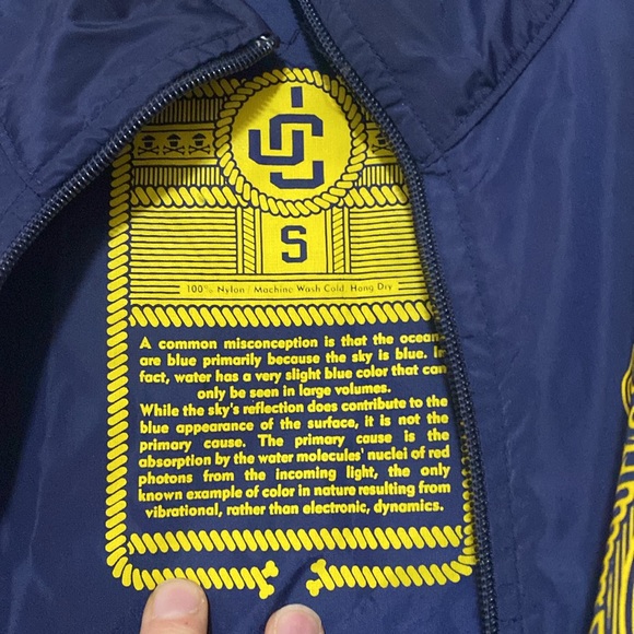 Johnny Cupcakes Men’s Blue Yellow Logo Full Zip Windbreaker Jacket - Size S - Picture 4 of 6